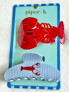 Red Lobster Hair Clip  - Women Accessories pack of 2